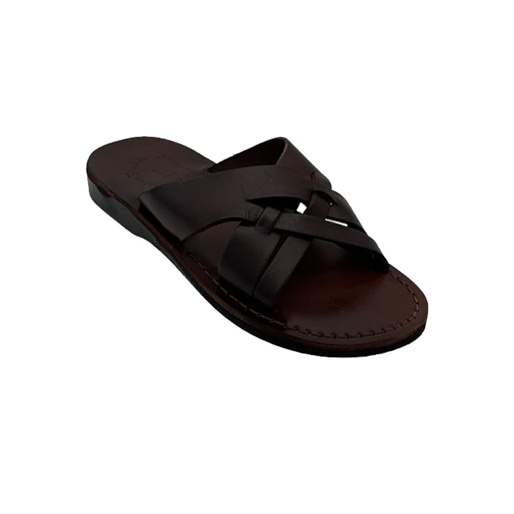 Jerusalem Sandals Men's Leather Woven Strap Sandals Jesse Brown - Medium